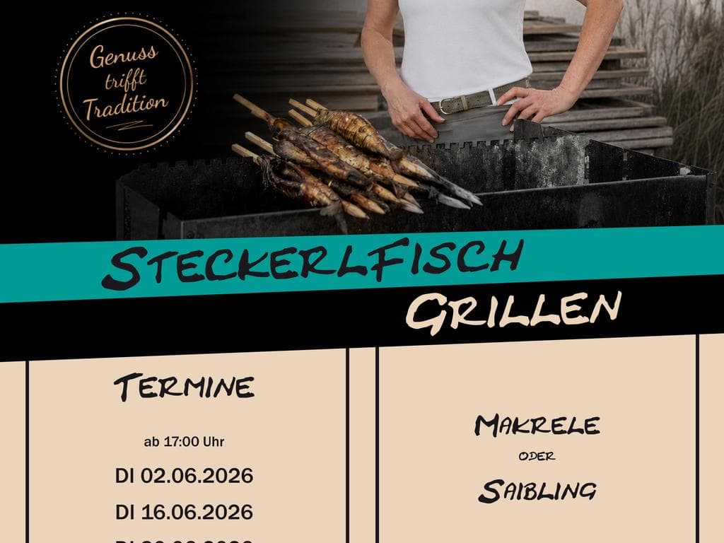 Steckerlfisch Grillen in der Florianistubn