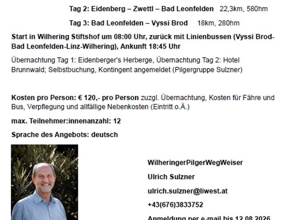 Geführtes Pilgern am Wilheringer Pilgerweg